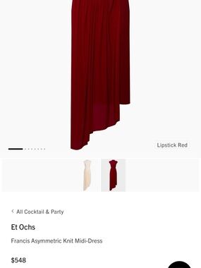 Et Ochs Lipstick Red Francis Asymmetric Knit Midi Dress